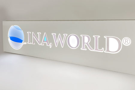 ダイアモンドバック LED看板 バックライトチャンネル文字風 立体文字看板 豪華 綺麗 おしゃれ オリジナルデザイン INA,WORLD様 ロゴ ロゴマーク 05